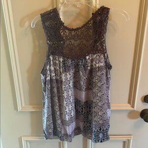 Maurices Purple Lace Sleeveless Tank Top